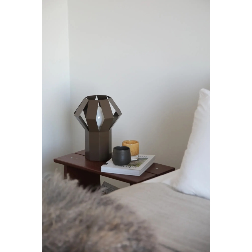 Markslöjd 109148 - Lampă de masă OCTA 1xE27/60W/230V maro
