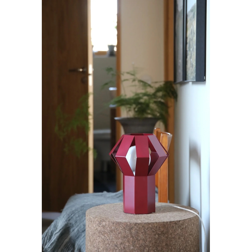 Markslöjd 109150 - Lampă de masă OCTA 1xE27/60W/230V vișinie