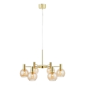 Markslöjd 109153 - Lustru suspendat pe cablu AMBRA 6xE14/40W/230V diam. 75 cm auriu/bej fumuriu