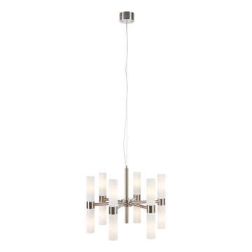 Markslöjd 109154 - Candelabru suspendat pe cablu ELARA 12xE14/40W/230V Ø 60 cm crom mat