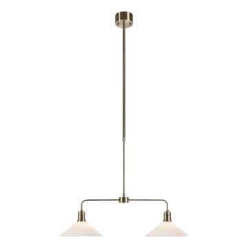 Markslöjd 109160 - Lustră VELA pe tijă, 2xE27/60W/230V, alb/alamă