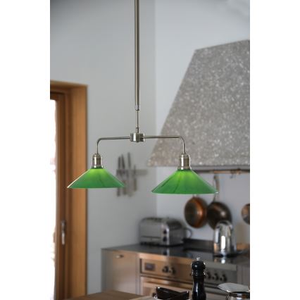 Markslöjd 109161 - Lustră VELA pe tijă, 2xE27/60W/230V, verde/alamă