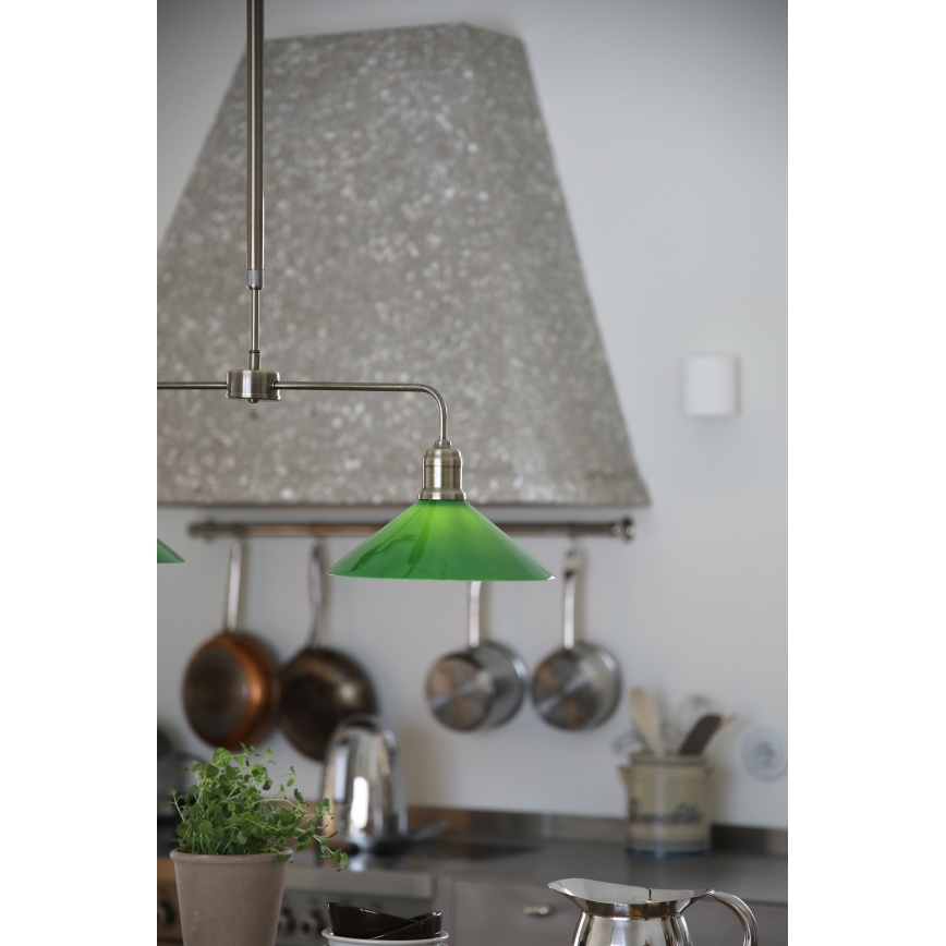 Markslöjd 109161 - Lustră VELA pe tijă, 2xE27/60W/230V, verde/alamă