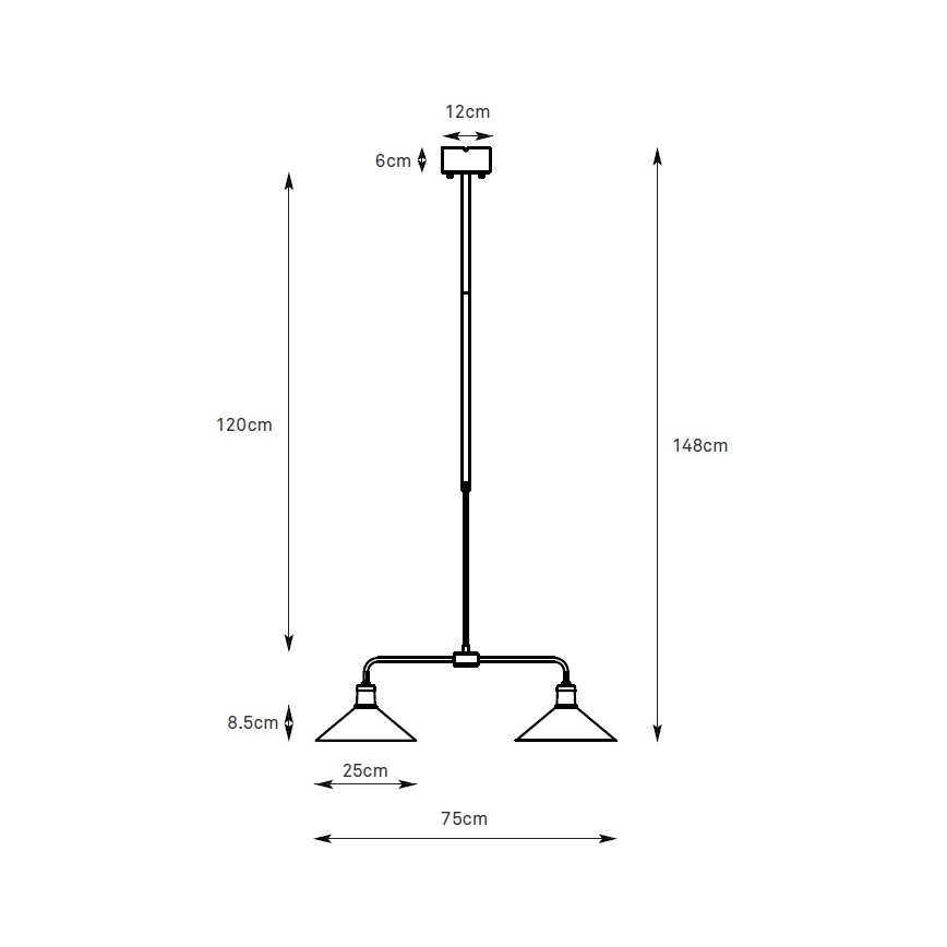 Markslöjd 109161 - Lustră VELA pe tijă, 2xE27/60W/230V, verde/alamă