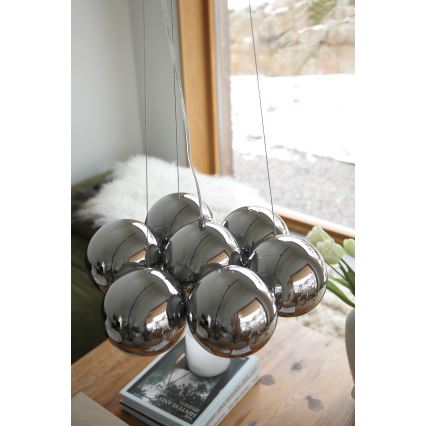 Markslöjd 109167 - Candelabru suspendat pe cablu CUPOLO 7xE14/40W/230V Ø 45 cm crom lucios
