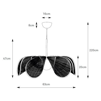 Markslöjd 109169 - Pendul pe cablu STYRKA, 1 x E27 / 40W / 230V, Ø 63 cm, bej