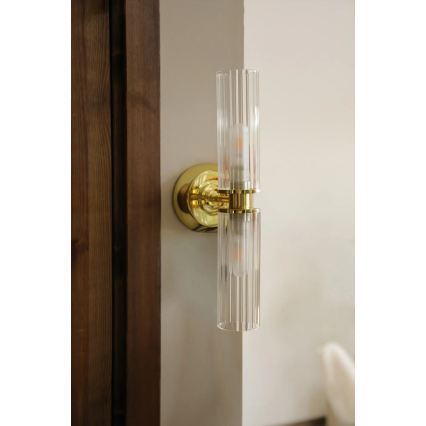 Markslöjd 109236 - Lampă de perete pentru baie RIMINI 2xG9/20W/230V IP44 alamă
