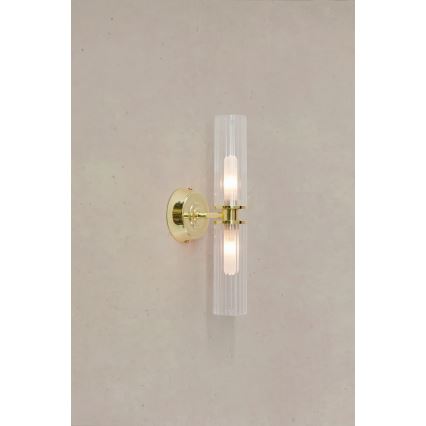 Markslöjd 109236 - Lampă de perete pentru baie RIMINI 2xG9/20W/230V IP44 alamă