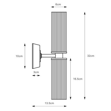 Markslöjd 109236 - Lampă de perete pentru baie RIMINI 2xG9/20W/230V IP44 alamă
