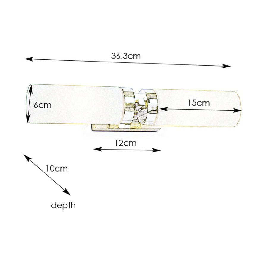 Markslöjd 234841, 450712 - Lampă baie STELLA 2xE14/40W/230V IP44