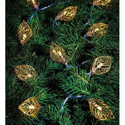 Markslöjd 703859 - Ghirlandă decorativă LEAF cu LED, 1,85 m, alimentare 3xAA, alb cald