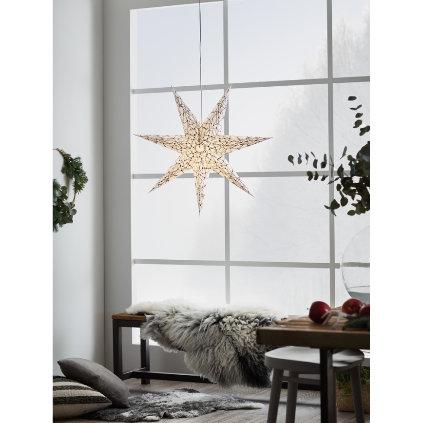 Markslöjd 704876 - Decorațiune de crăciun KARLA 1xE14/25W/230V alb 75 cm