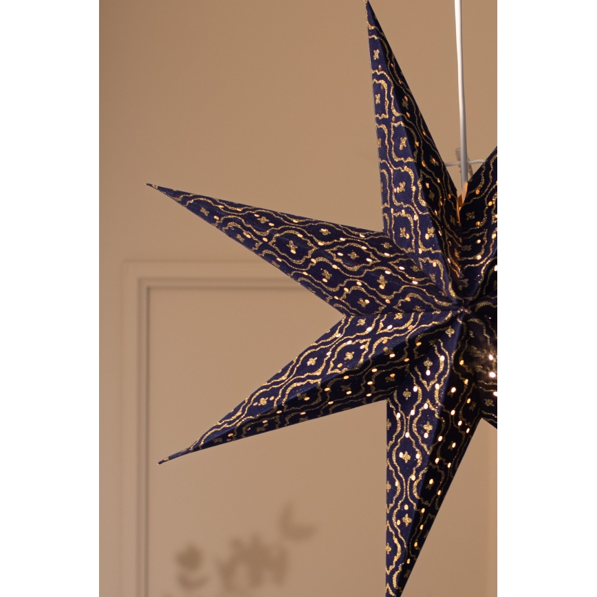 Markslöjd 705317 - Decorațiune de Crăciun BAROQUE 1xE14/25W/230V Ø 75 cm albastră