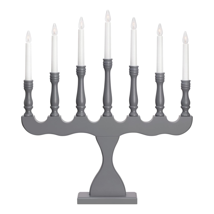 Markslöjd 705813 - Sfeșnic de Crăciun SVANEHOLM 7xE10/3W/230V pin/gri