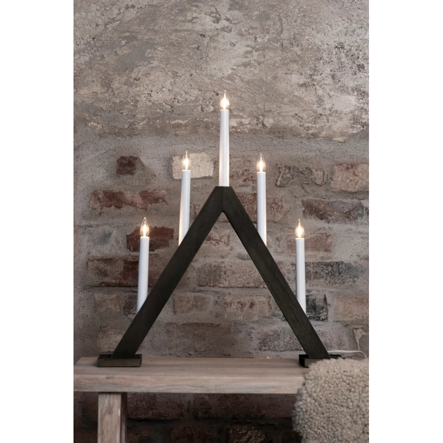 Markslöjd 706224 - Candelabru de Crăciun ARIELE 5xE10/3W/230V pin/maro