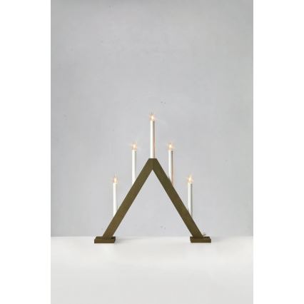 Markslöjd 706224 - Candelabru de Crăciun ARIELE 5xE10/3W/230V pin/maro