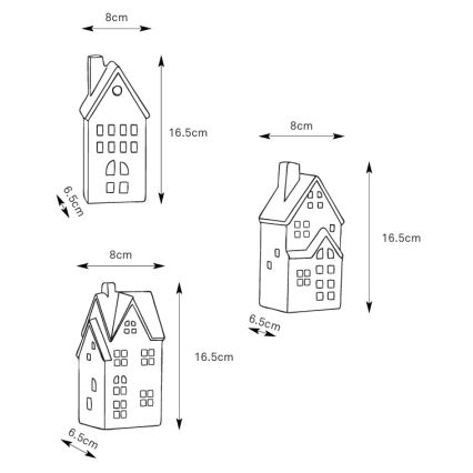 Markslöjd 706351 - Set de 3 decorațiuni de Crăciun LED reîncărcabile, reglabile MOLTON LED/0,1W/3,7V 150 mAh + telecomandă
