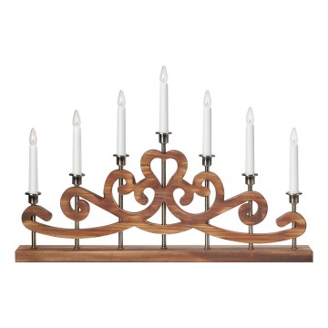 Markslöjd 706428 - Sfesnic de Crăciun NIGHTFALL 7xE10/3W/230V maro/alamă