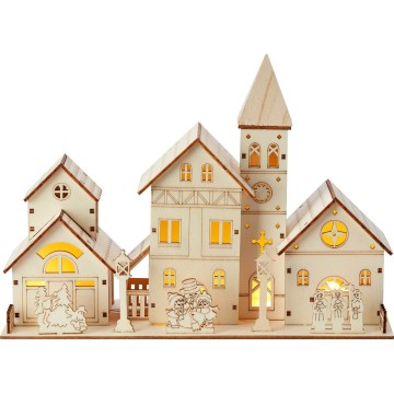 Markslöjd 706447 - Decorațiune LED de Crăciun VILLAGE LED/0,24W/2xAA placaj
