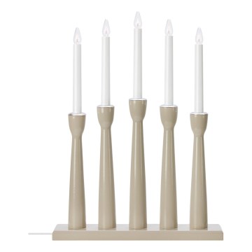 Markslöjd 706469 - Suport de lumânări de Crăciun MASESKÄR 5xE10/3W/230V pin/bej