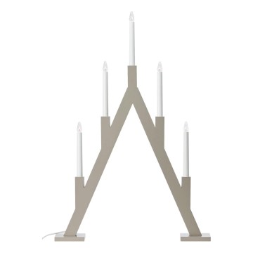 Markslöjd 706470 - Suport de lumânări de Crăciun BJURFORS 5xE10/3W/230V pin/bej
