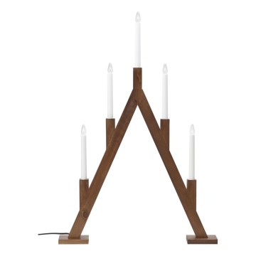 Markslöjd 706471 - Sfesnic de Crăciun BJURFORS 5xE10/3W/230V pin/maro