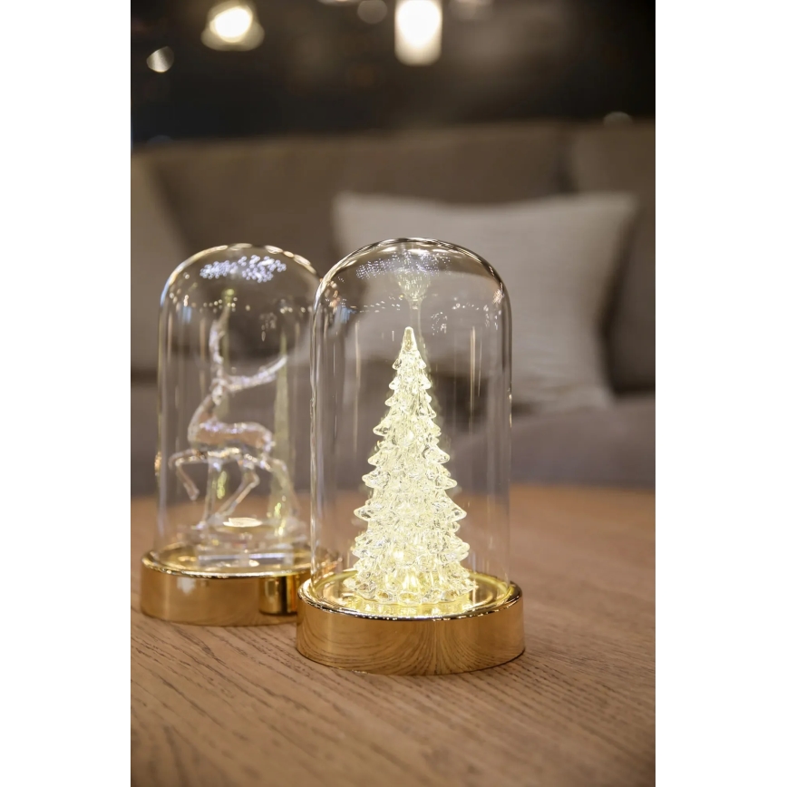 Markslöjd 706531 - Decorațiune de Crăciun cu LED ISLA LED/0,06W/3xAA alamă/brăduț