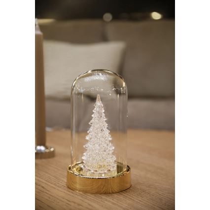 Markslöjd 706531 - Decorațiune de Crăciun cu LED ISLA LED/0,06W/3xAA alamă/brăduț