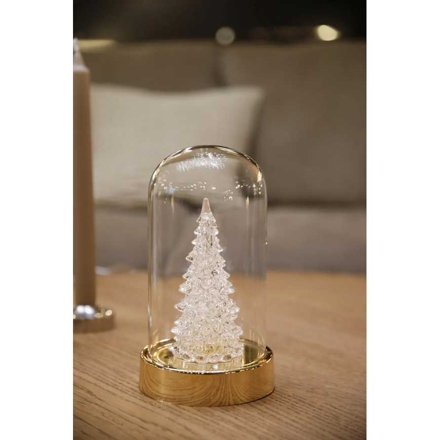 Markslöjd 706531 - Decorațiune de Crăciun cu LED ISLA LED/0,06W/3xAA alamă/brăduț