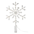 Markslöjd 706555 - LED Stea de Crăciun pentru vârful bradului GLINA LED/2,16W/2xAA argintie