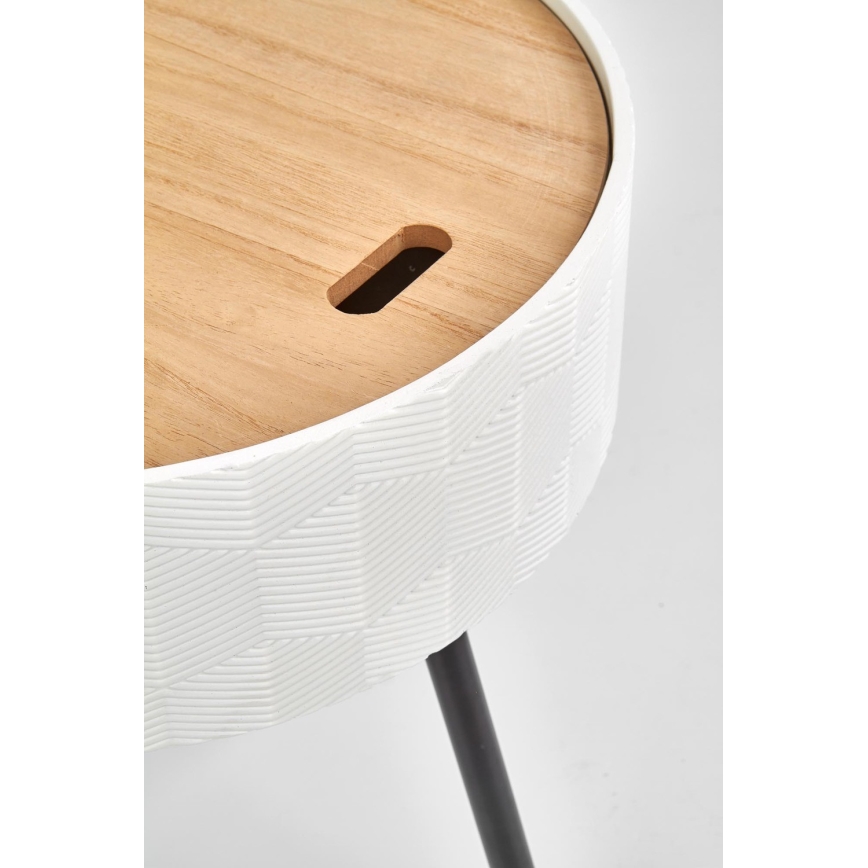 Masă de cafea AURA 45x38 cm alb/negru/bej