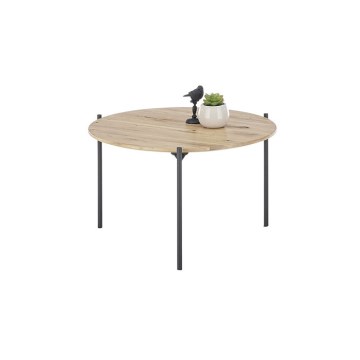 Masă de cafea AURA, diametru 55 cm, stejar/antracit