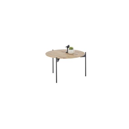 Masă de cafea AURA, diametru 55 cm, stejar/antracit