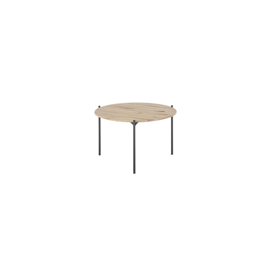 Masă de cafea AURA, diametru 55 cm, stejar/antracit