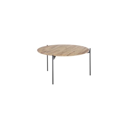 Masă de cafea AURA, diametru 74 cm, stejar/antracit