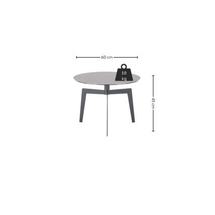 Masă de cafea BALANCE, diametru 60 cm, gri/antracit