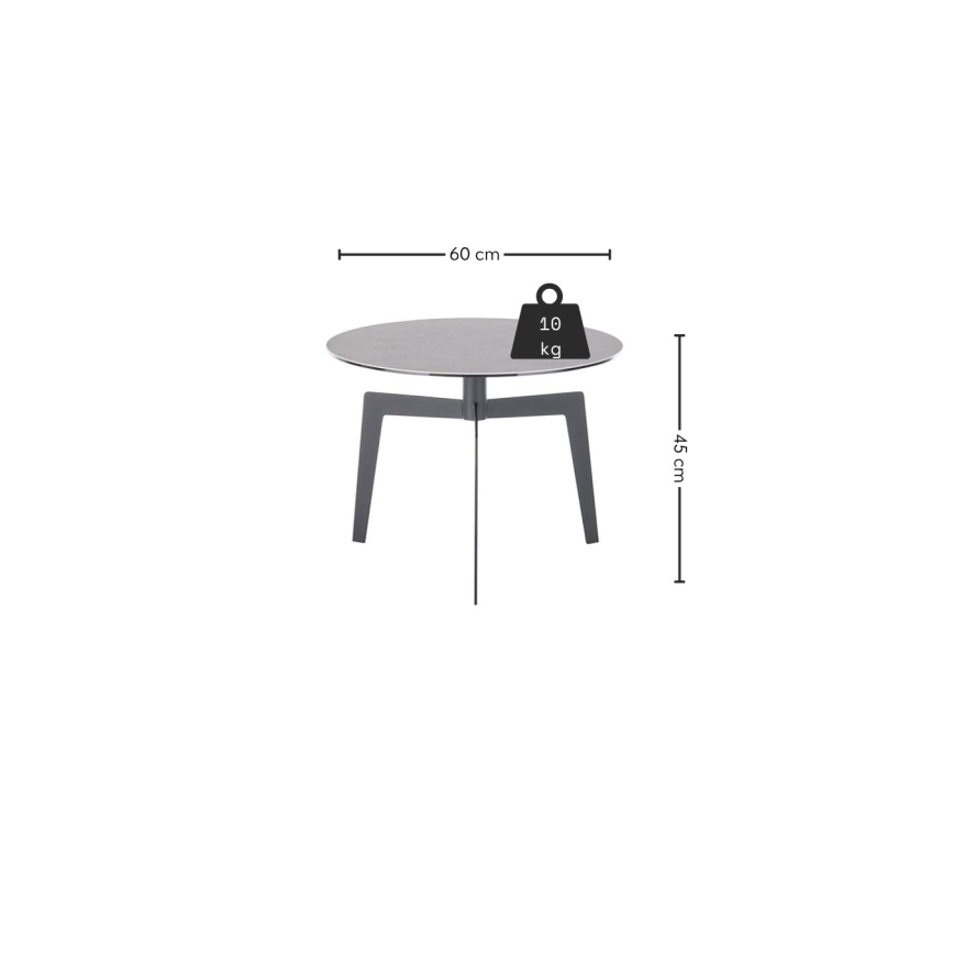 Masă de cafea BALANCE, diametru 60 cm, gri/antracit