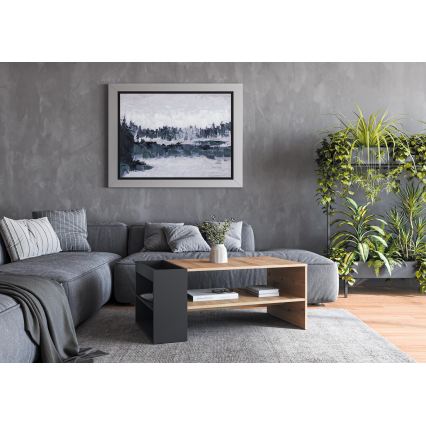 Masă de cafea BELA 100x42 cm stejar Artisan/antracit