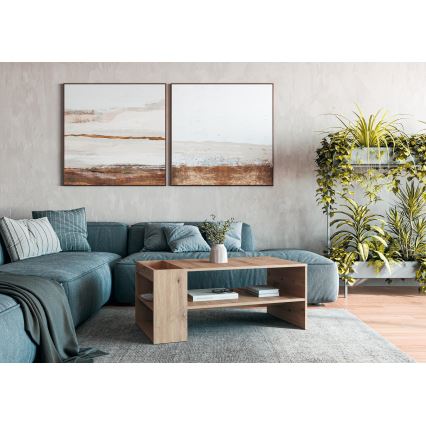 Masă de cafea BELA 100x42 cm, stejar artizanal