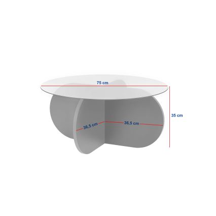 Masă de cafea BUBBLE Ø 75 cm, bej/transparent