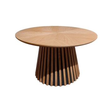 Masă de cafea CARINA, Ø 75 cm, stejar/negru