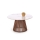 Masă de cafea CARINA Ø 80 cm maro/alb/decor de marmură