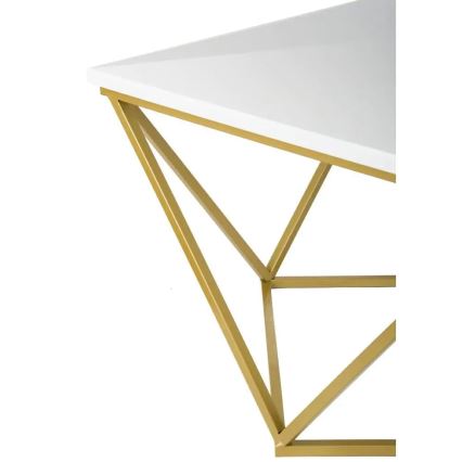 Măsuță de cafea CURVED 62x62 cm alama/ alb