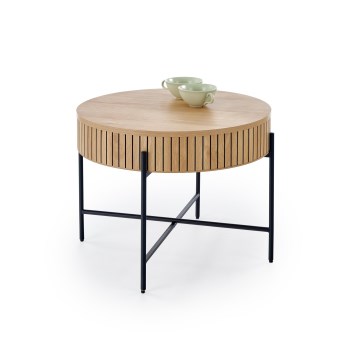 Masă de cafea DANTE, diametru 67 cm, maro/negru
