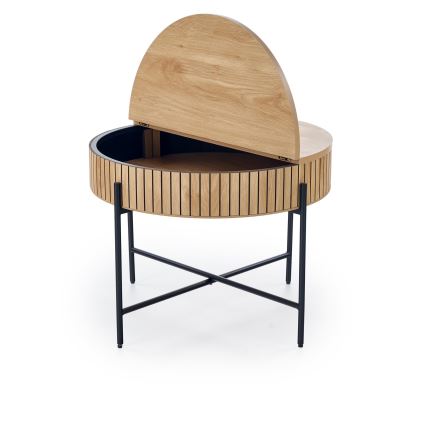 Masă de cafea DANTE, diametru 67 cm, maro/negru