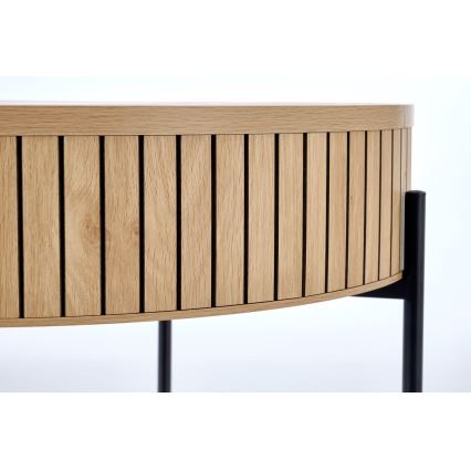 Masă de cafea DANTE, diametru 67 cm, maro/negru