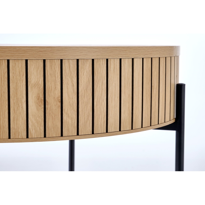 Masă de cafea DANTE, diametru 67 cm, maro/negru