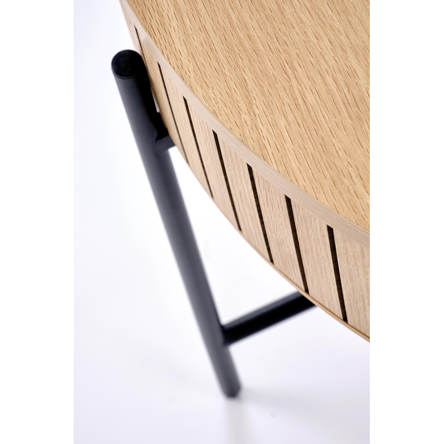 Masă de cafea DANTE, diametru 67 cm, maro/negru