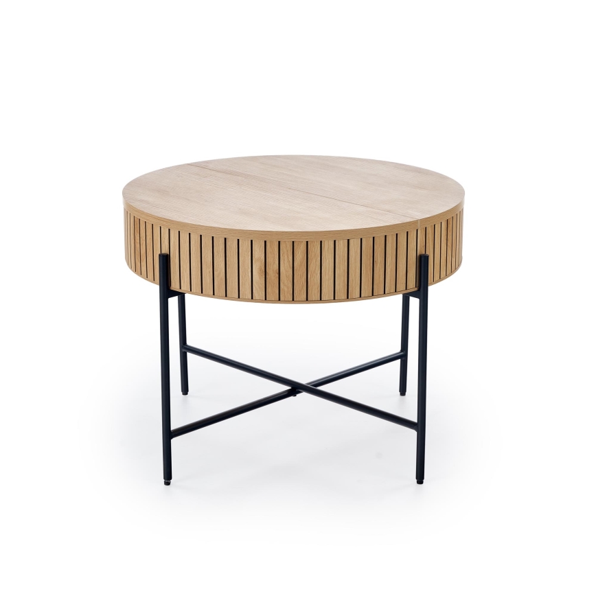 Masă de cafea DANTE, diametru 67 cm, maro/negru