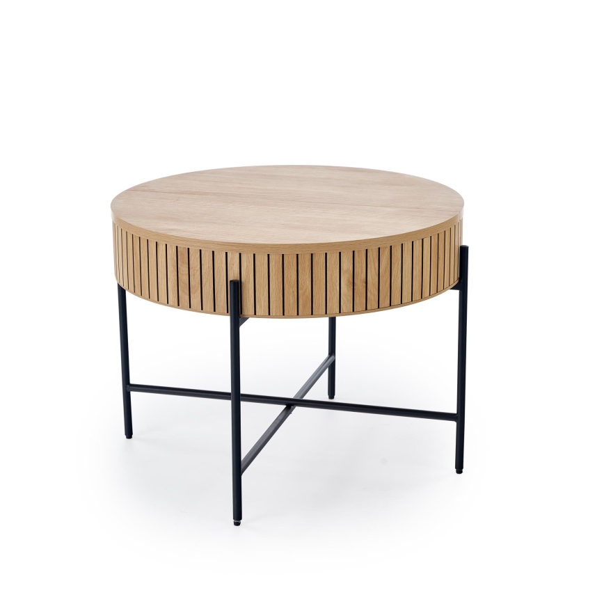 Masă de cafea DANTE, diametru 67 cm, maro/negru